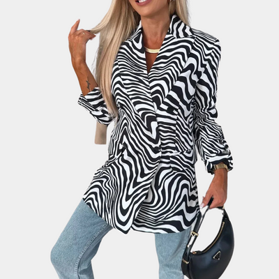 BERYL | Luksuriøs Dameblazer Sort Hvid | Vanero