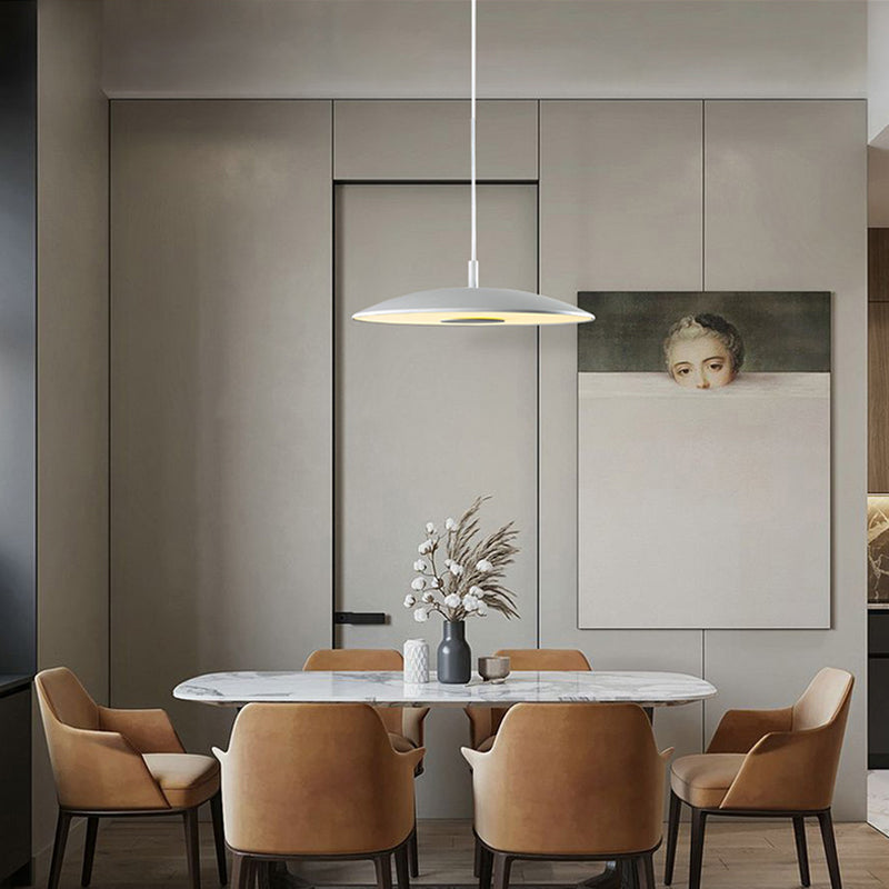 LED Pendellampe | Jern Loftlampe Med Integreret LED & Nikkelfinish | Til Spise- & Opholdsrum | Vanero