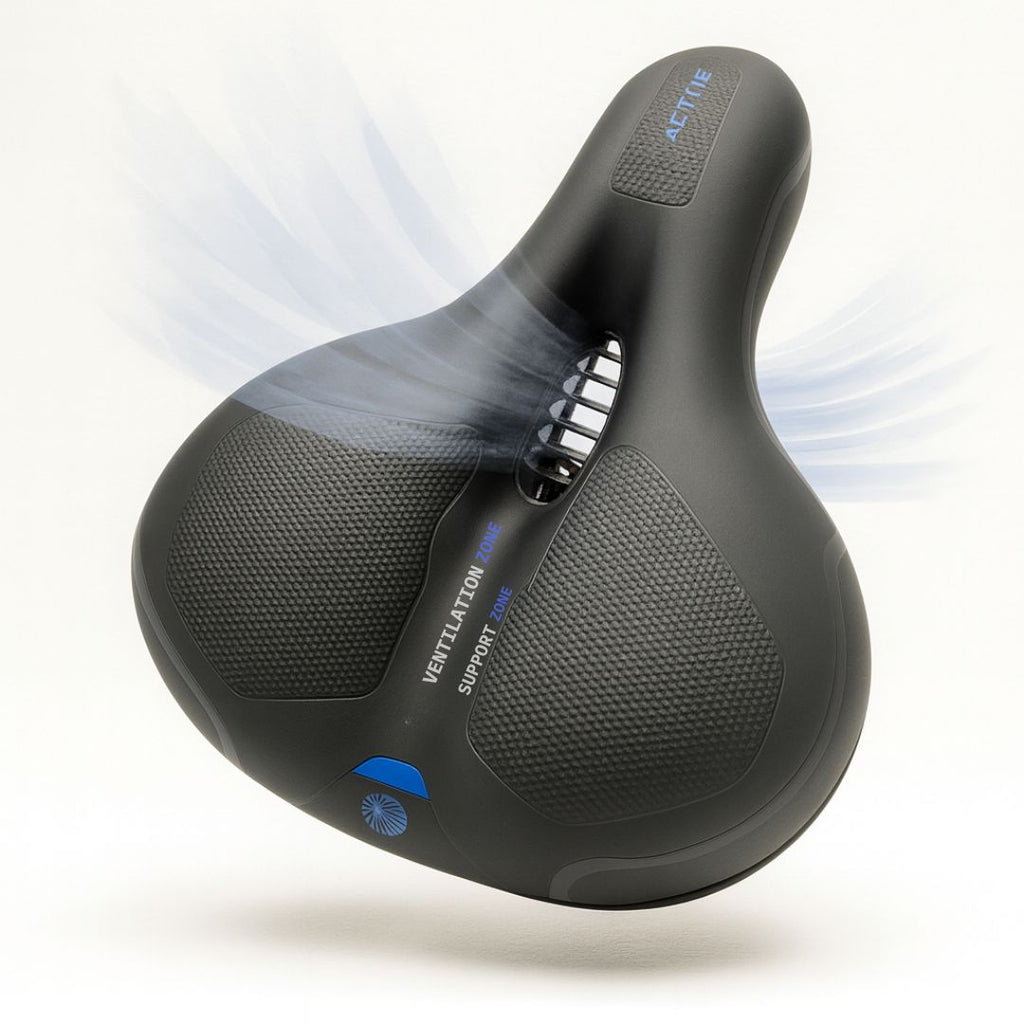 Cykelsadel Med Affjedring | Gummikonstruktion & Integreret Vibrationsdæmpning | Vandafvisende Overflade & Reflektor Bagpå | Vanero