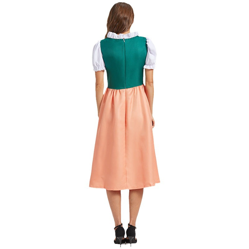 Dame Dirndl Sæt Blandet Tekstilmateriale | Almindelig Pasform Folkedragt | Broderet Forklæde Med Snøreliv Til Oktoberfest | Vanero