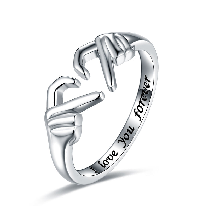 I Love You Forever Legering Konstruktion | Justerbar Ring | Graveret Tekstdesign til Hverdagsbrug & Særlige Anledninger | Vanero