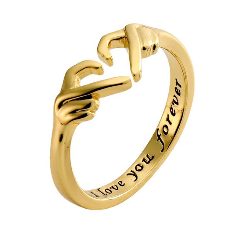 I Love You Forever Legering Konstruktion | Justerbar Ring | Graveret Tekstdesign til Hverdagsbrug & Særlige Anledninger | Vanero