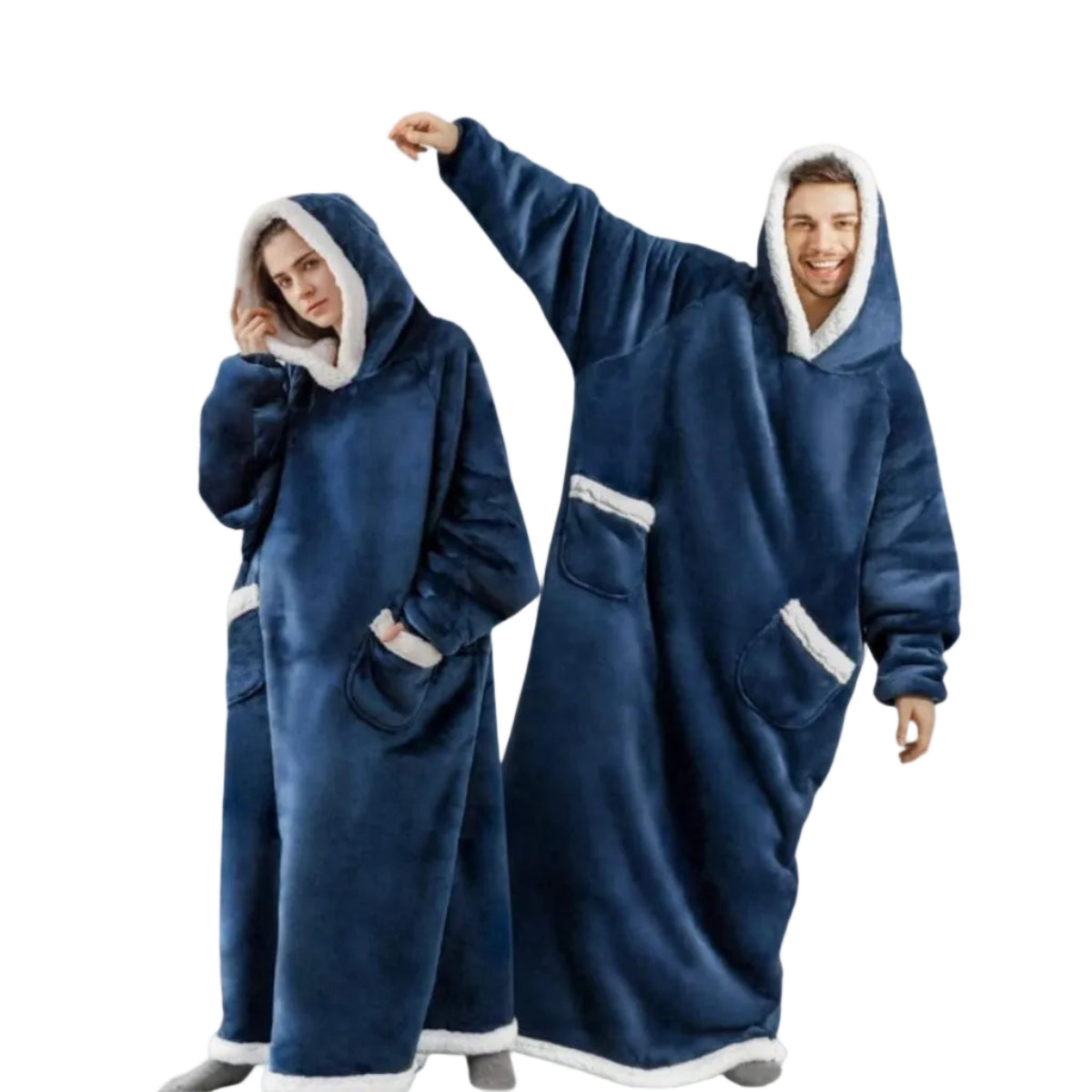 Bærbart Hoodie Tæppe Polyester Akryl | Oversized Hoodie Med Sherpa Fleecefor | Til Hjemmebrug & Køligt Vejr | Vanero