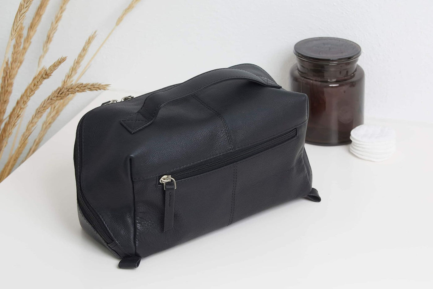 Toilettaske BIGA Leather | Black | Vanero