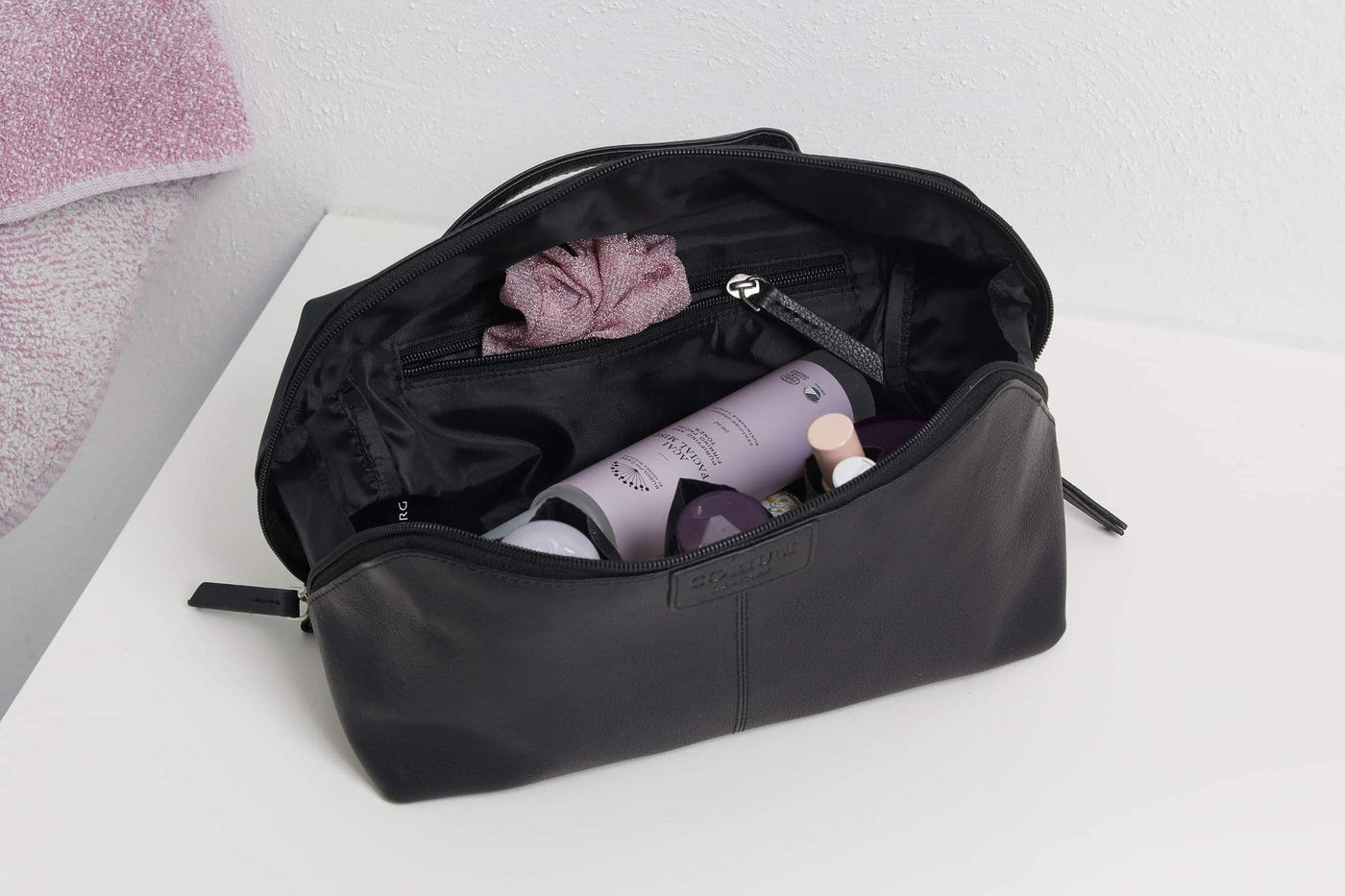 Toilettaske BIGA Leather | Black | Vanero