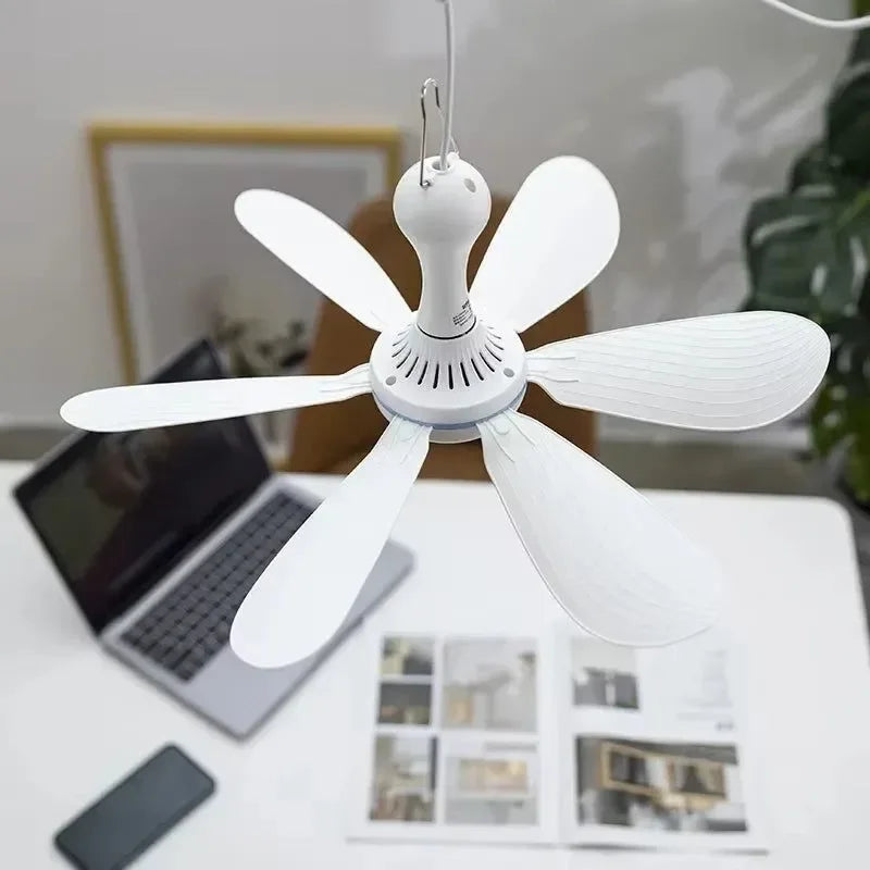 Hængende Loftventilator Med USB-Strøm | Seksbladet Luftcirkulationsventilator I ABS-Plast | Indendørs Og Camping | Vanero