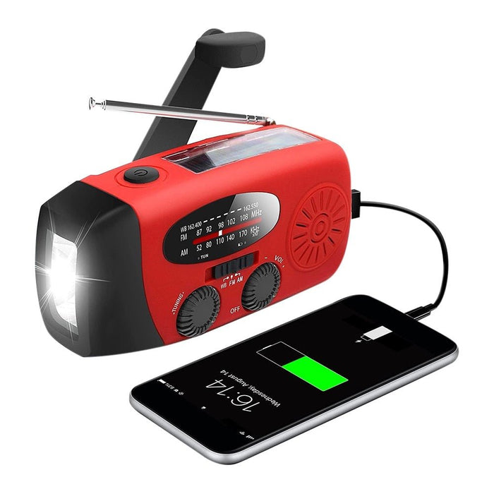 Nødradio Sol Håndsving Powerbank | AM FM NOAA Modtagelsessystem | Camping Rejser Beredskab & Outdoor Aktiviteter | Vanero
