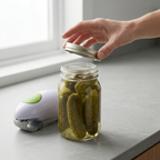 Automatisk Glas- & Dåseåbner | Én-Knaps Betjening & ABS-Plastikhus | Kompakt Køkkenværktøj Til Låg & Beholdere | Vanero