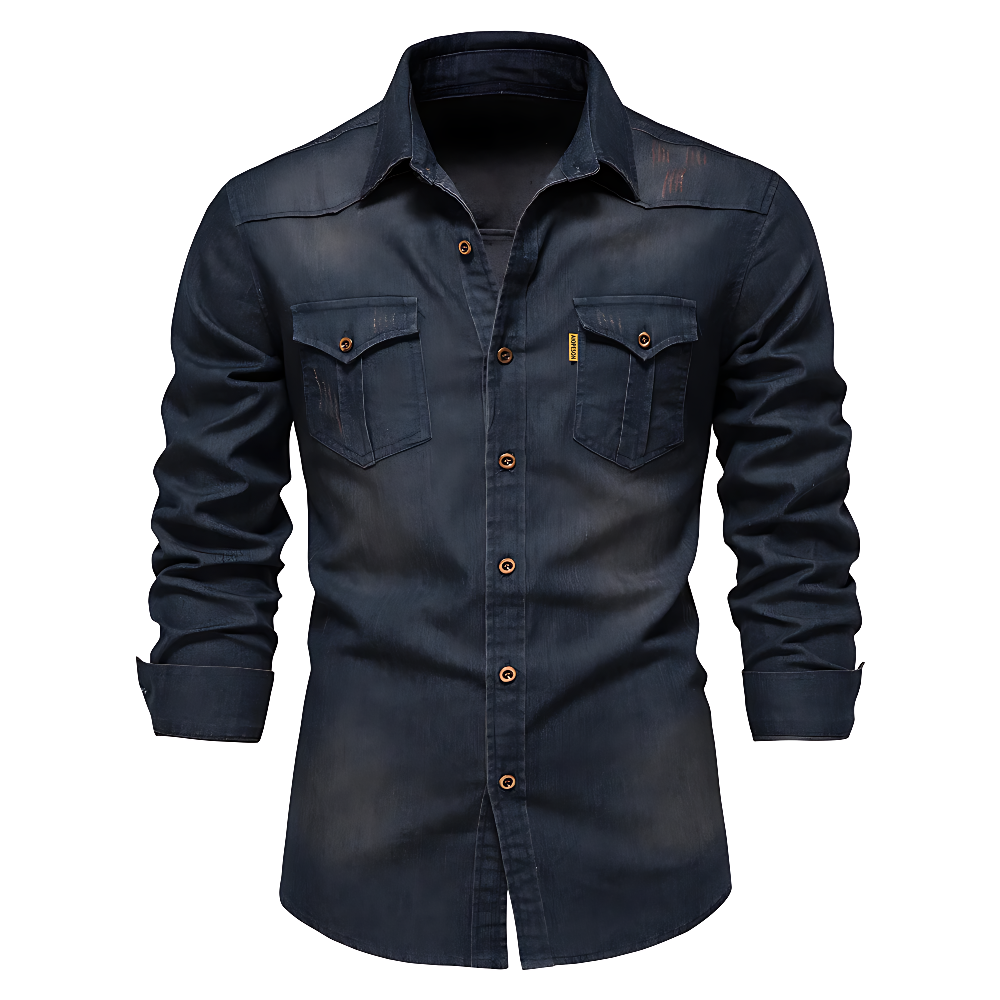 AdaptiveFit l Cotton Denim Skjorte: Skræddersyet Til Mænd l Vanero