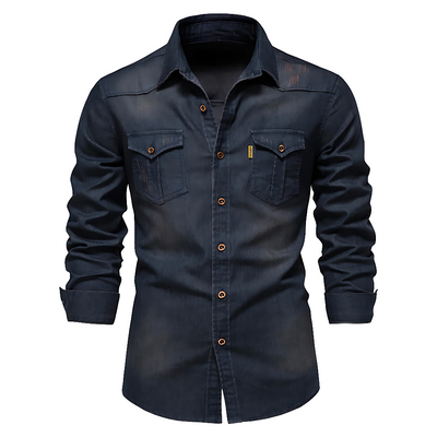 AdaptiveFit l Cotton Denim Skjorte: Skræddersyet Til Mænd l Vanero