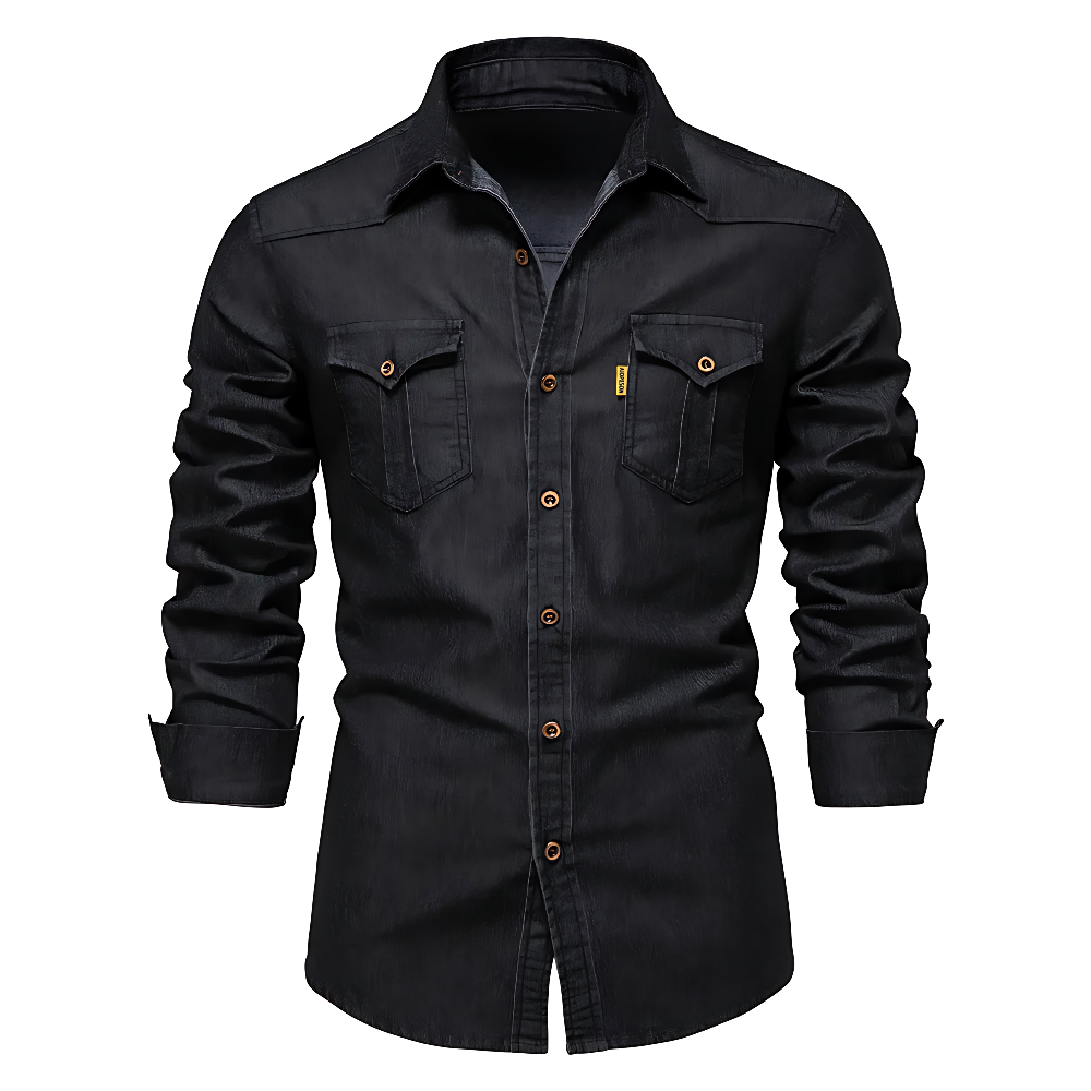 AdaptiveFit l Cotton Denim Skjorte: Skræddersyet Til Mænd l Vanero