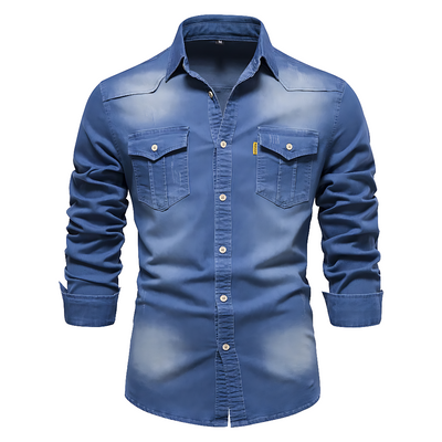 AdaptiveFit l Cotton Denim Skjorte: Skræddersyet Til Mænd l Vanero