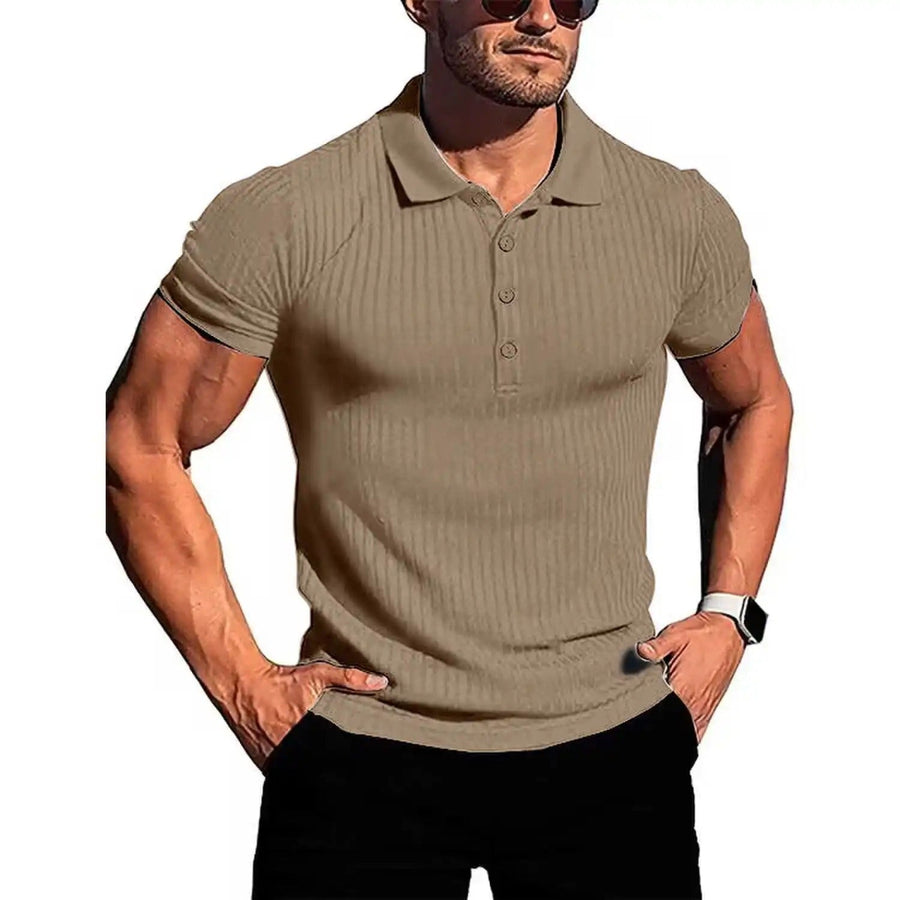 Herre Polo T-Shirt Bomuldsblanding | Afslappet Pasform Polo | Knaplukning og Kortærmet Design til Fritids- og Hverdagsbrug | Vanero