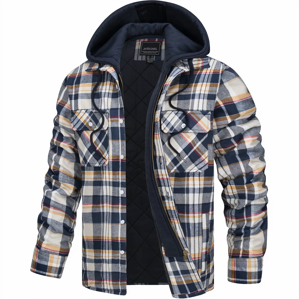 Herre Quiltet Jakke | Polyester & Let Polstring | Regular Fit Overtøj Med Geometrisk Quiltning Til Hverdag & Efterår | Vanero