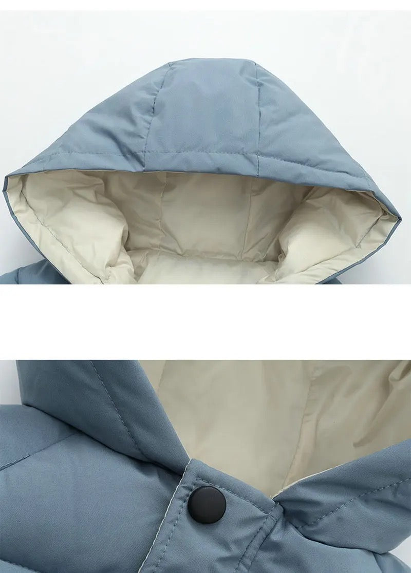 Børne Parkajakke Polyester | Vinterjakke Med Hætte & Lommer | Regular Fit Til Hverdags- & Udendørsbrug | Vanero