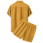 Herre Velour Sommersæt | Løstsiddende T-Shirt Og Shorts I Let Velour | Hverdagsbrug På Varme Dage | Vanero