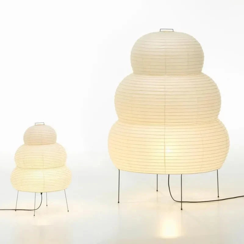 WabiGlow | Kunstnerisk Wabi Sabi Rispapir Gulvlampe med justerbart stativ | Vanero