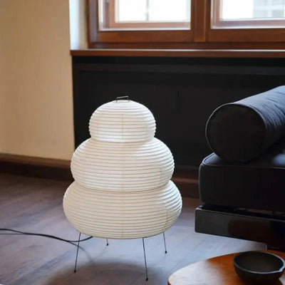 WabiGlow | Kunstnerisk Wabi Sabi Rispapir Gulvlampe med justerbart stativ | Vanero