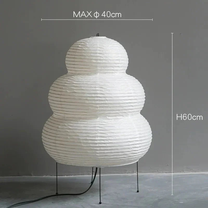 WabiGlow | Kunstnerisk Wabi Sabi Rispapir Gulvlampe med justerbart stativ | Vanero