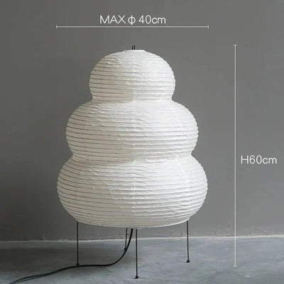WabiGlow | Kunstnerisk Wabi Sabi Rispapir Gulvlampe med justerbart stativ | Vanero
