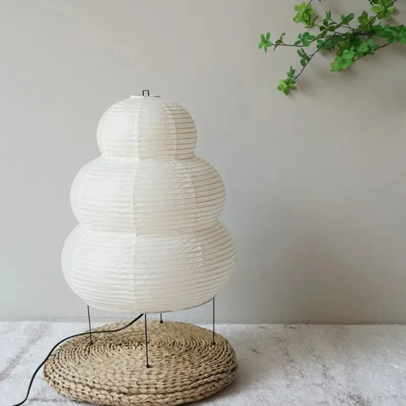 WabiGlow | Kunstnerisk Wabi Sabi Rispapir Gulvlampe med justerbart stativ | Vanero