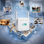 WiFi-Signalforstærker & Repeater | To Antenner & 2,4 GHz Trådløs Forbindelse | Op Til 300 Mbit/s Med Router- & Access Point-Tilstand | Vanero