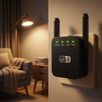 WiFi-Signalforstærker & Repeater | To Antenner & 2,4 GHz Trådløs Forbindelse | Op Til 300 Mbit/s Med Router- & Access Point-Tilstand | Vanero