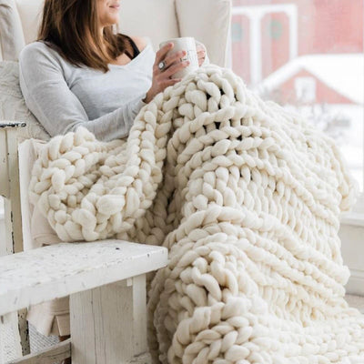 Woolnest | Chunky XL 1000g Strikkegarn til Lækre Bløde Tæpper | Vanero