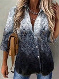 Dame Bluse Tekstilmateriale | Almindelig Pasform Tie-Dye Bluse | Knaplukning Foran Til Hverdag & Fritid | Vanero