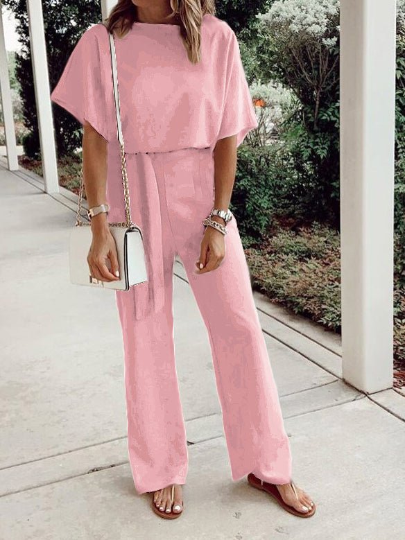 Stilla | kvinders jumpsuits løse korte Ærmer snøre jumpsuit | vanero