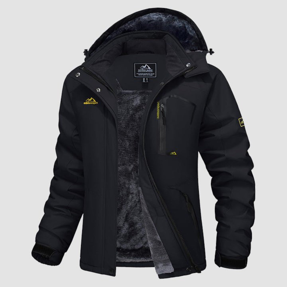 Char Polyester Med Fleecefor | Komfortabel Pasform Vinterjakke | Vandafvisende Hættedesign til Vintersport & Udendørs Brug | Vanero