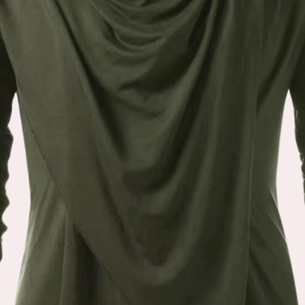 Craig Bomuldsblanding | Regular Fit Langærmet T-Shirt | Asymmetrisk Design til Hverdagsbrug & Streetwear | Vanero