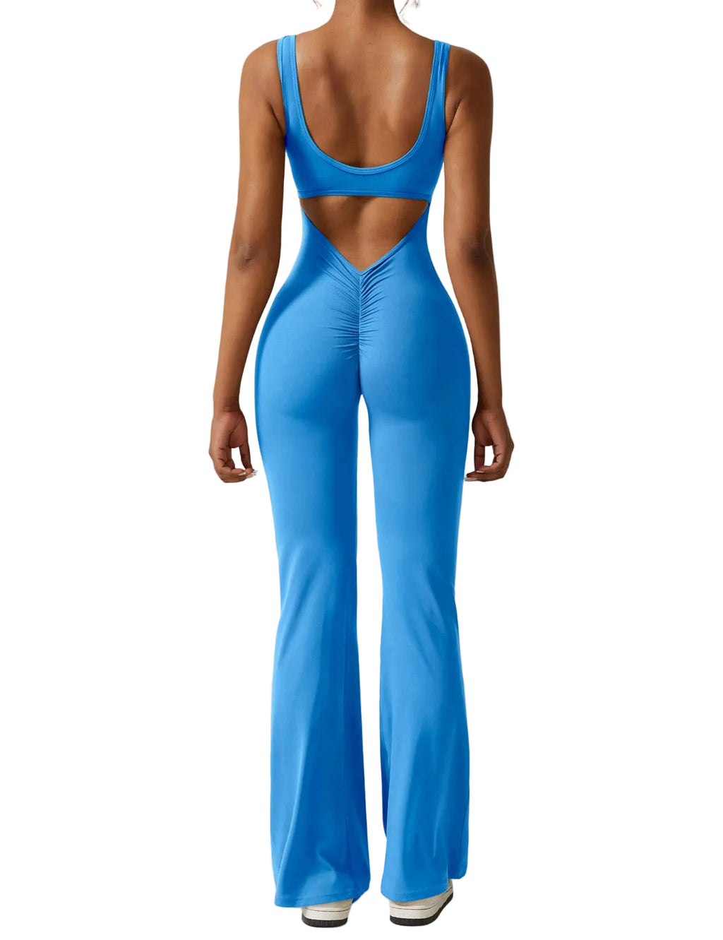 Dame Jumpsuit Polyester Elastan | Tætsiddende Pasform Jumpsuit | Rygløst Design til Fritids- og Træningsbrug | Vanero