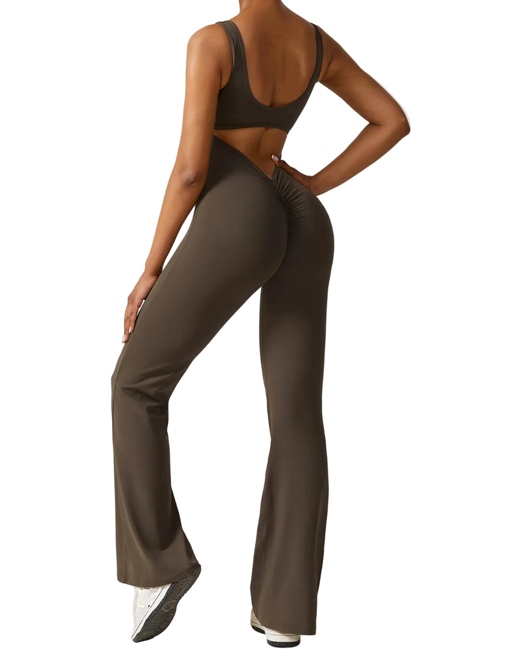 Dame Jumpsuit Polyester Elastan | Tætsiddende Pasform Jumpsuit | Rygløst Design til Fritids- og Træningsbrug | Vanero