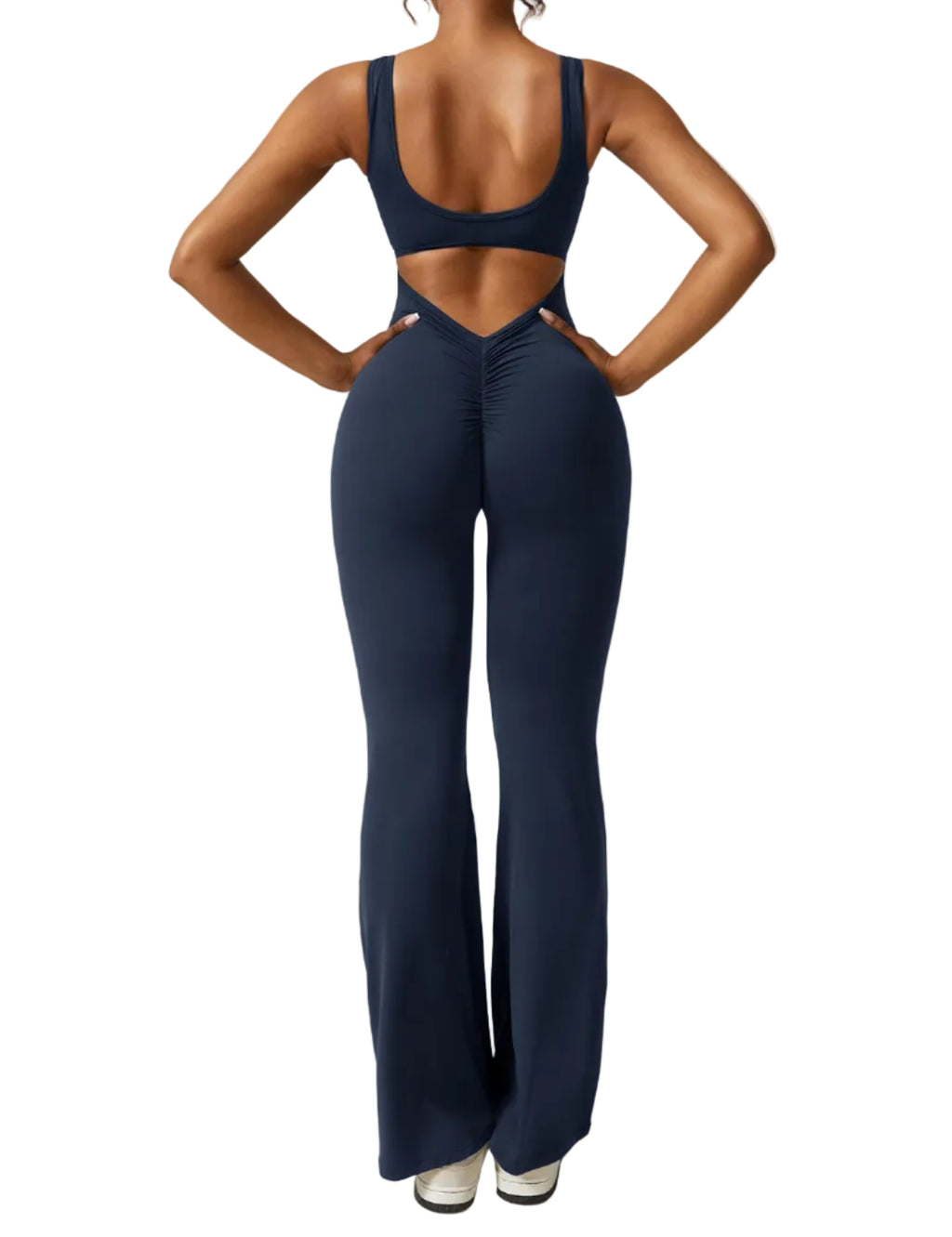 Dame Jumpsuit Polyester Elastan | Tætsiddende Pasform Jumpsuit | Rygløst Design til Fritids- og Træningsbrug | Vanero
