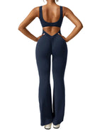 Dame Jumpsuit Polyester Elastan | Tætsiddende Pasform Jumpsuit | Rygløst Design til Fritids- og Træningsbrug | Vanero