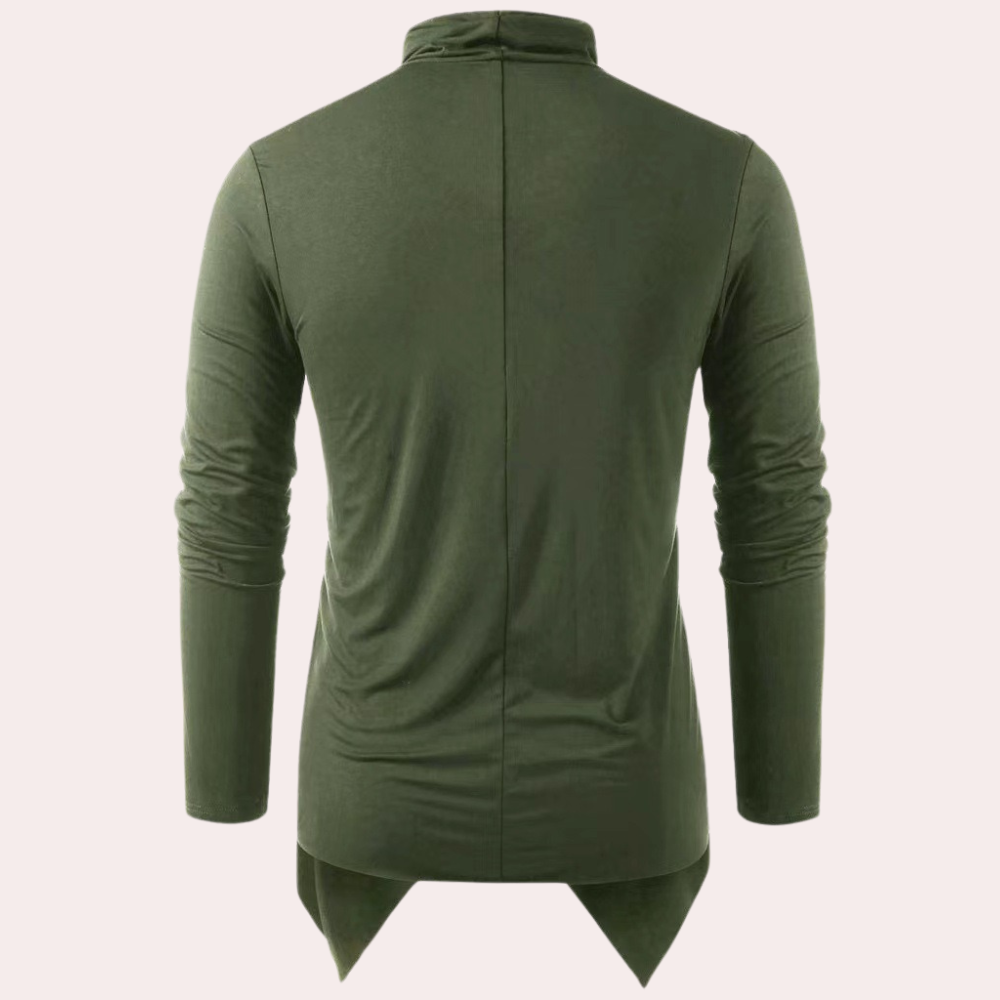 Craig Bomuldsblanding | Regular Fit Langærmet T-Shirt | Asymmetrisk Design til Hverdagsbrug & Streetwear | Vanero