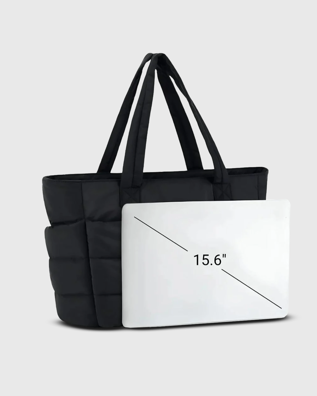 Shopper Taske Polstret Stof | Standard Pasform Bæretaske | Rummeligt Quiltet Design Til Pendling Shopping & Hverdagsbrug | Vanero